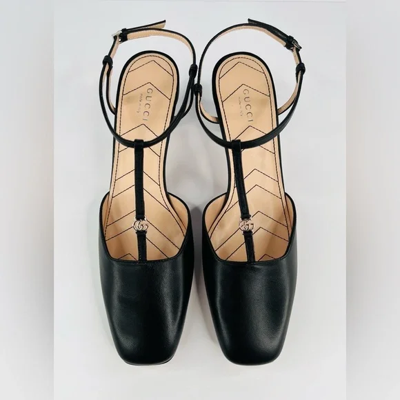 GUCCI WOMEN'S PETITE GG SLINGBACK NAPPA LEATHER CHARLOTTE PUMPS SIZE EU 40 - Picture 4 of 11